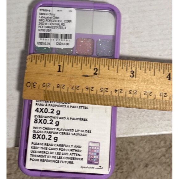 Claires Eyeshadow Lip Gloss Palette Glitter Wild Cherry Purple Flowers - Picture 5 of 5